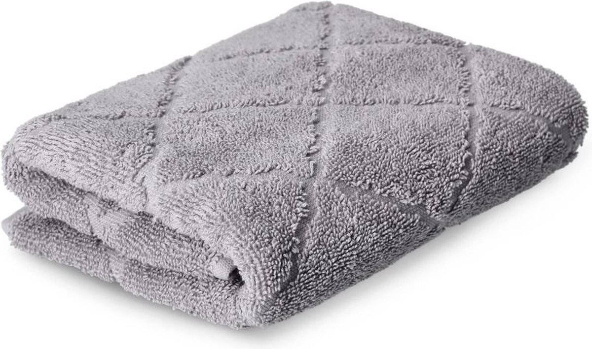 HOMLA Samine handdoek 50x90 cm - 100% katoen 500g/mÂ² - zeer absorberende, zacht aanvoelende handdoek, sneldrogend, haardoek - grijze handdoek