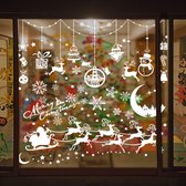 100 stuks raamafbeeldingen Kerstmis zelfklevende kerststickers venster dubbelzijdig, stickers kerstman sneeuwvlokken muurstickers statische schuifdeur