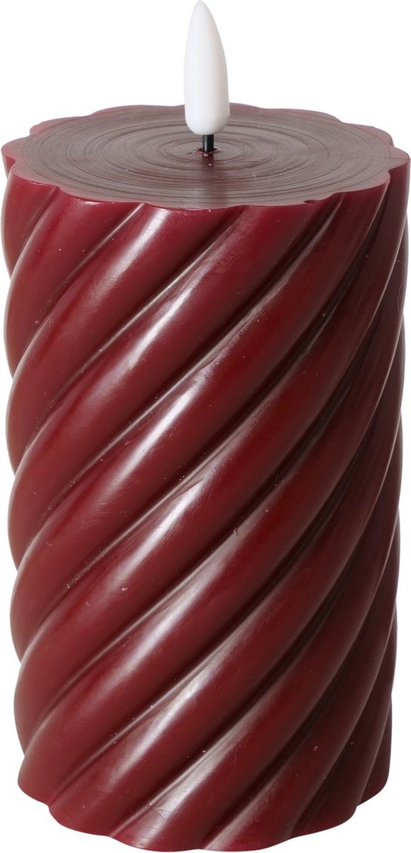 Boltze LED kaars gedraaid rood bordeaux