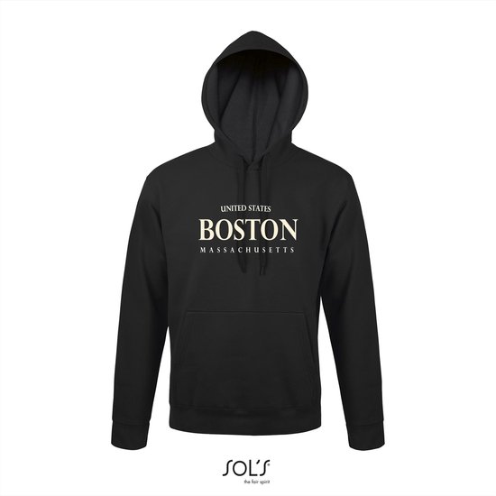 Hoodie 3-205 Boston Massachusetts - Zwart, 4xL