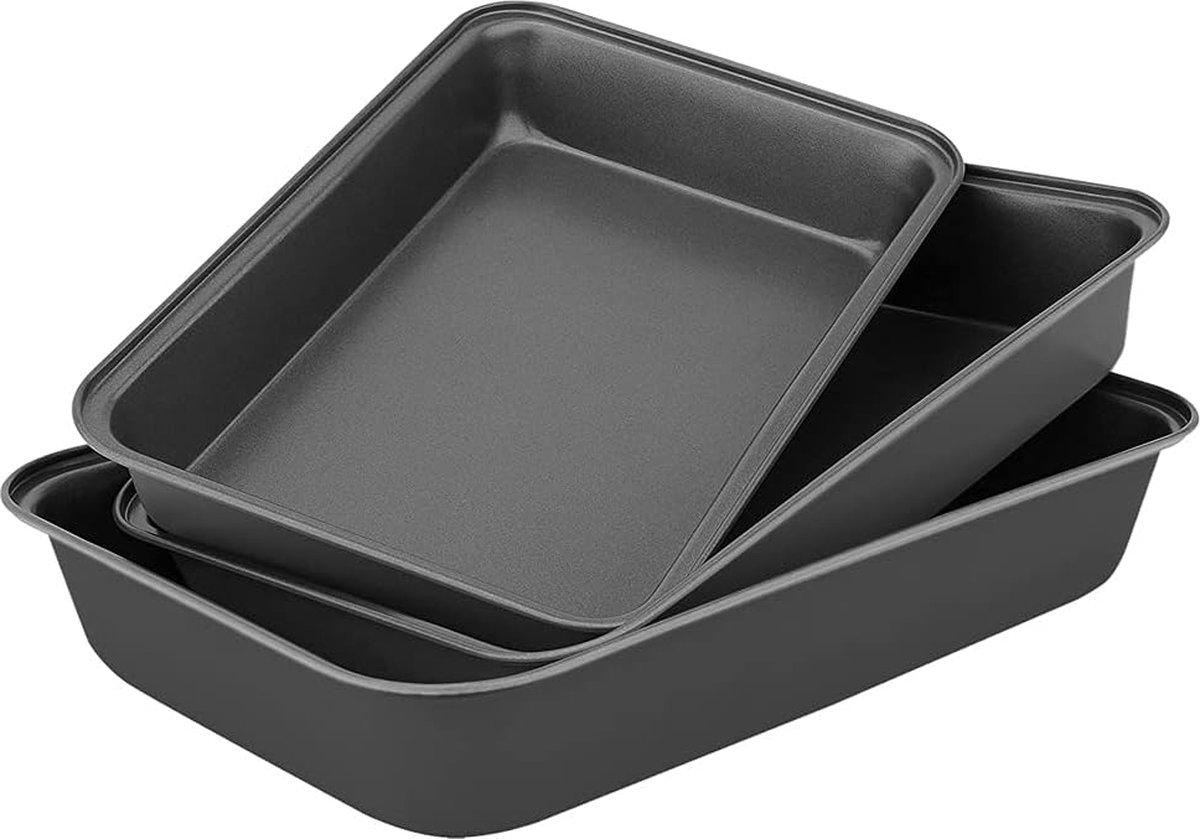 Ovenschotelset - Lasagne vorm - anti-aanbak ovenschaal set - Koolstofstaal - Set 3