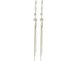 Behave - Oorhangers dames zilverkleur - Lange hanger - Avondtrend stijl