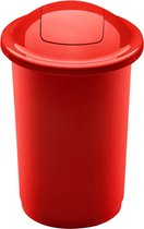 Plafor Top Bin, Prullenbak pour le tri des déchets - 50L - Rouge - Poubelle pour faciliter le Divorce et le recyclage des déchets - Poubelle - Poubelle pour la Ménage, la Cuisine et le bureau - Poubelles - Recyclage