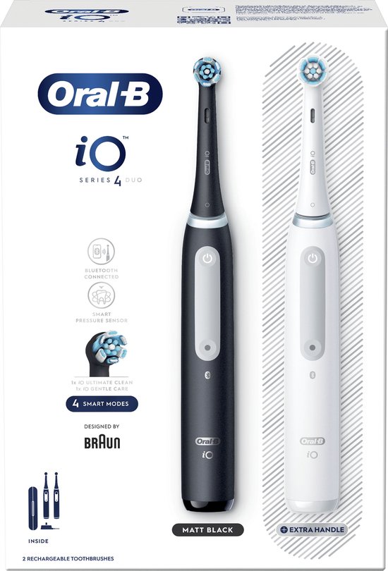 Oral-B iO 4N - Black & White - Elektrische Tandenborstels - Ontworpen Door Braun - Oral B