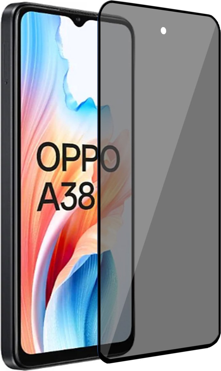 Geschikt voor Oppo A38 4G Screenprotector Privacy - Privacy Beschermglas - Privé GuardCover