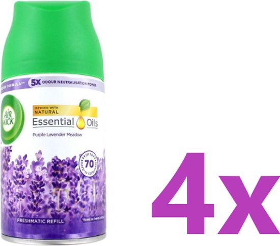 Air wick Freshmatic Max Navullingen – Paarse Lavendel - 4 x 250 ml - Voordeelverpakking