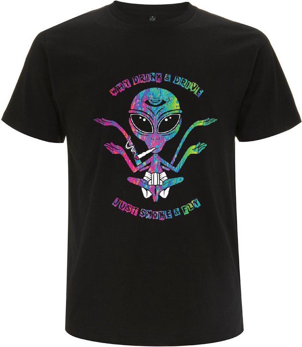 T-shirt Glow In The Dark - Zwart - XXXL