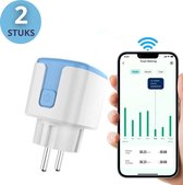 Slimme Stekker (2 stuks) – Smart Plug – Wifi Stekker – Wifi Stopcontact – Smart Stopcontact - Energiemeter - Google Home / Alexa – Met App