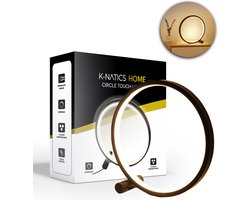 K-NATICS Circle Touch Lamp - Tafellamp - Dimbaar - Nachtlamp - Bureaulamp - 3 Kleurtemperaturen - Woonkamer - Nachtkast