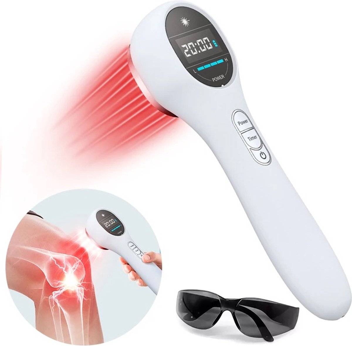 GS Goods Infraroodtherapie - Laser Therapie - Infraroodlamp - Lichttherapie - Spieren & Gewrichten - Rood Licht Therapie - Fibromyalgie - Pijnverlichting – Warmtelamp - Red Light Therapy - GS Goods