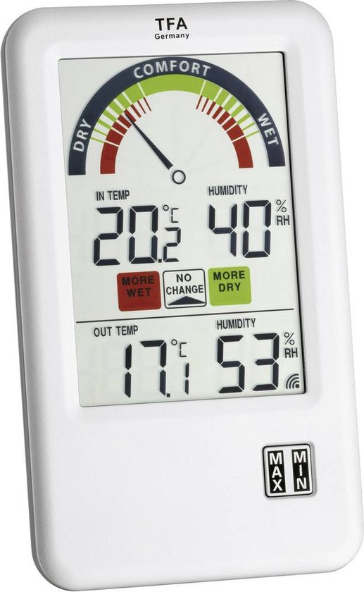 TFA Dostmann Thermo-hygromètre blanc