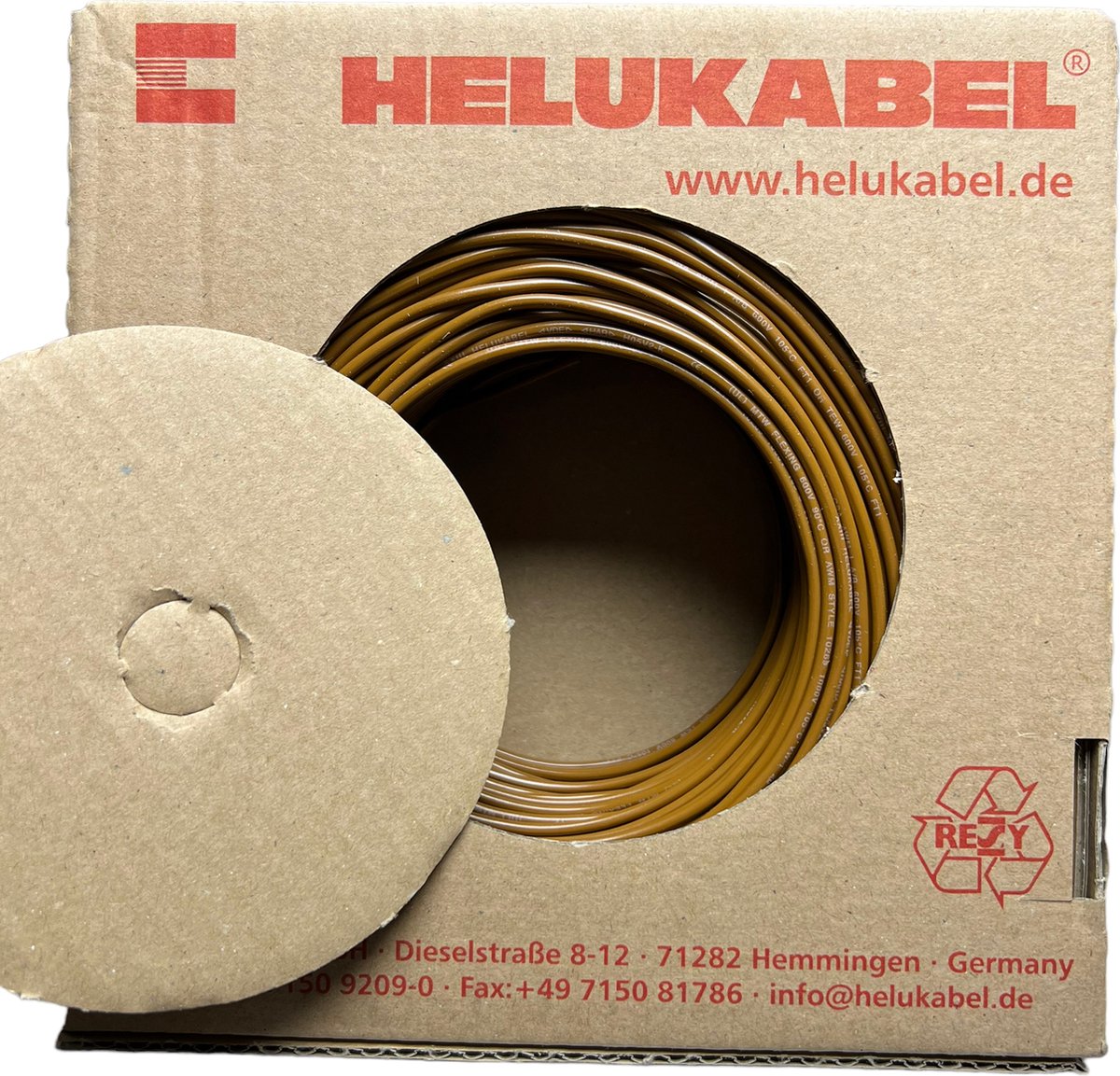 Helukabel 100 meter 1 x 0,75mm2 bruin
