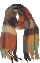 Écharpe - Écharpe d'hiver chaude - Laine Viscose - Châle épais - Écharpe à carreaux - Châle - Camel