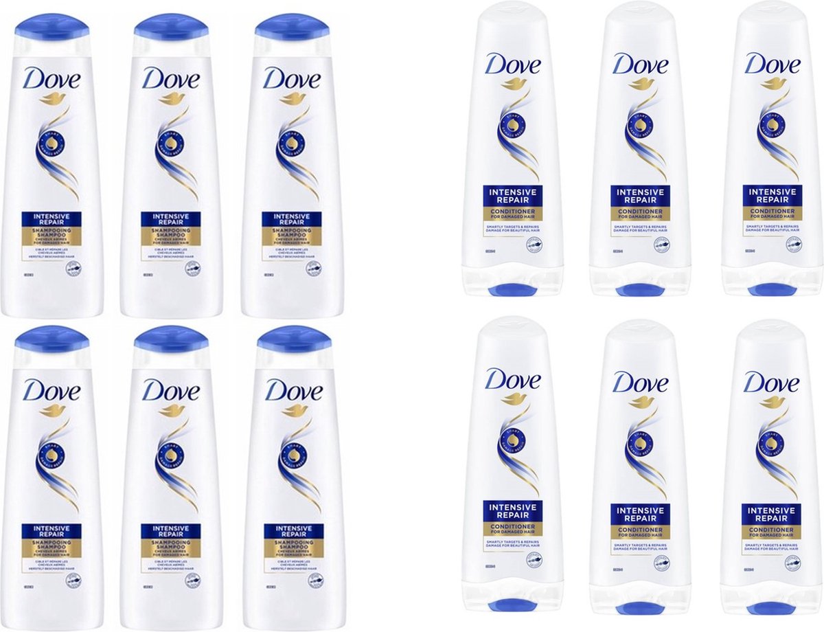 Dove - Intense Repair - Shampoo 6 x 250ml & Conditioner 6 x 200ml - Voordeelverpakking