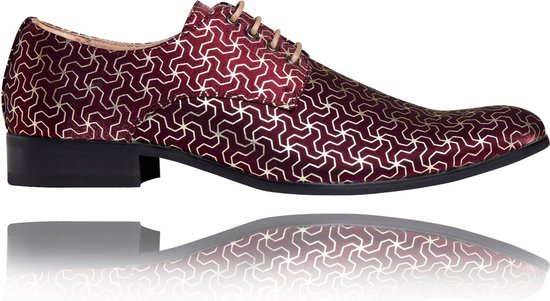 Purple Majesty - Maat 39 - Lureaux - Kleurrijke Schoenen Voor Heren - Veterschoenen Met Print