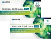 Sanias Allergietabletten Cetirizine diHCI 10 mg - 2 x 30 tabletten