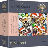 Trefl - Puzzles - "500+1 Wooden Puzzles" - Festive Dogs