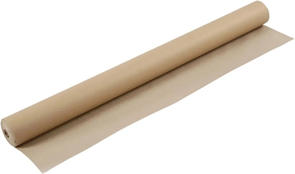 Kraft papier op rol - Inpakpapier - Verpakkingspapier - Gerecycled - Bruin - B: 96 cm - 130 gr - 30 m - 1 rol - Creotime