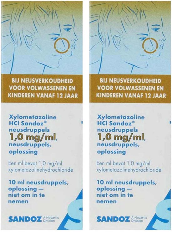 Sandoz Neusdruppels Xylometazoline 1.0mg/ml - 2 x 10 ml