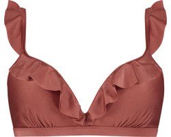 Beachlife Chocolate Shine ruffle bikinitop