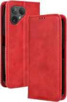 Geschikt voor Fairphone 5 - Book Case - Magnetische Flip hoesje - Rood