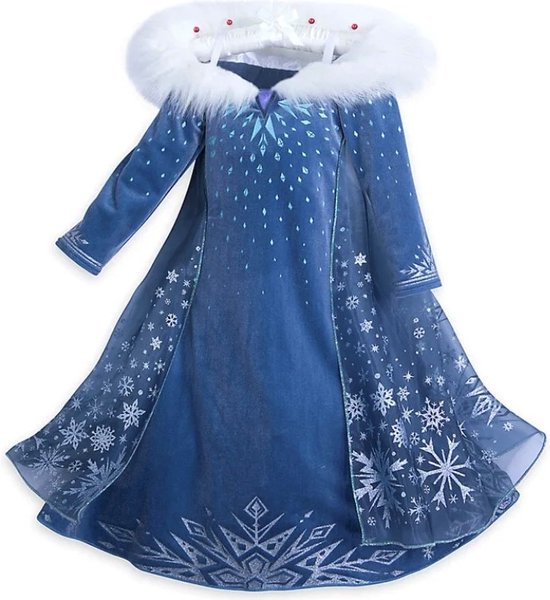Princessenjurk meisje - Carnaval- Frozen - Elsa jurk-Princessen speelgoed-Elsa verkleedkleding 116/122