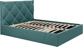 PASCAL MORABITO Bed met opbergruimte 140 x 190 cm - Velours - Blauwgroen - STARI van Pascal Morabito - van Pascal Morabito L 153 cm x H 104 cm x D 200 cm