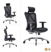 OfficeSense OS1000 Ergonomische Bureaustoel – Bureaustoelen voor volwassenen - Verstelbaar – Office Chair – Zwart - Incl. Verbeterde Wielen
