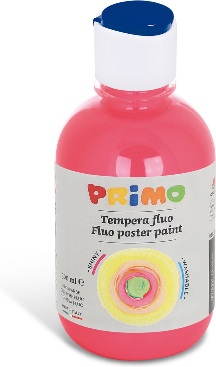 Primo Ready-mix FLUO poster paint, bottle 300 ml with flow control cap fuchsia