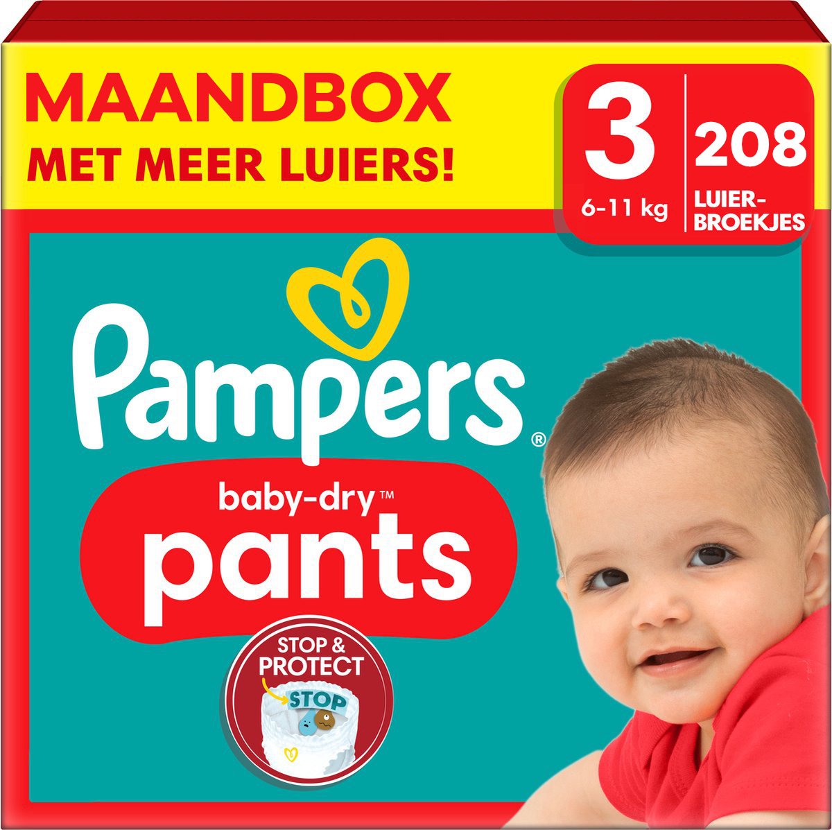 Goedkoopste Pampers - Baby Dry Pants - Maat 3 - Maandbox - 208 stuks - 6/11 KG