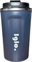Koffiebeker To Go - IGLO. - Thermosbeker - koffiebeker onderweg - Travel mug - 380 ML - Blauw