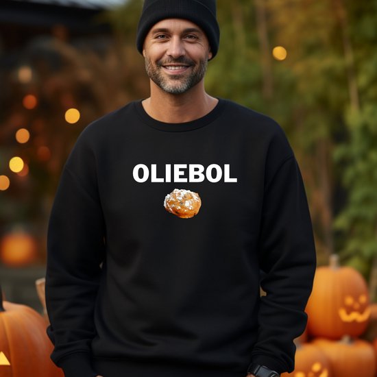 Oliebol sweater dames en heren. Oud en nieuw outfit, zwart maat S bol