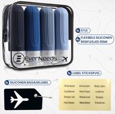 EverNeeds - Bouteilles de voyage avec étui - Rechargeables - Blauw - 4 Pièces
