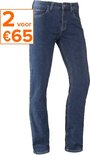 Blauwe denim jeans met oranje "2 voor €65" sticker.