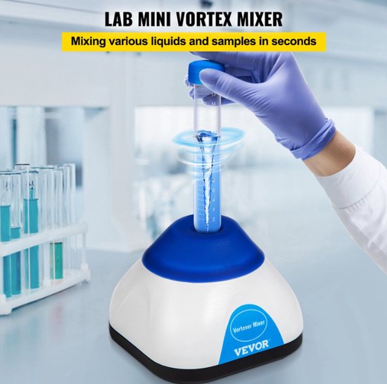 Laboratorium Mixer - Nagellak Schudder - Vortex Shaker - 3000RPM - Incl. Reageerbuisje - Blauw — afbeelding 4