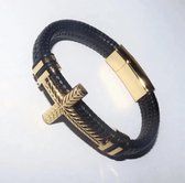Haymer Sieraden Jesus Goud Armband Voor Mannen Goud 21 HJ2022005BLK21