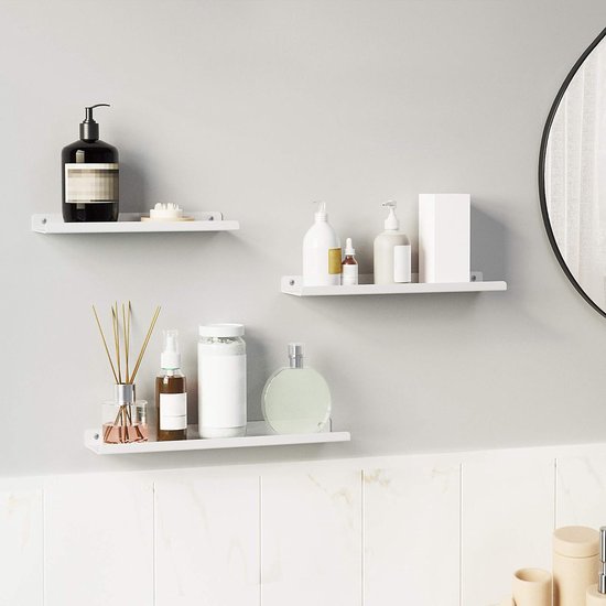 wandplank in een set van 3 zwevende planken, MDF-hout, diepte 15 cm, 60