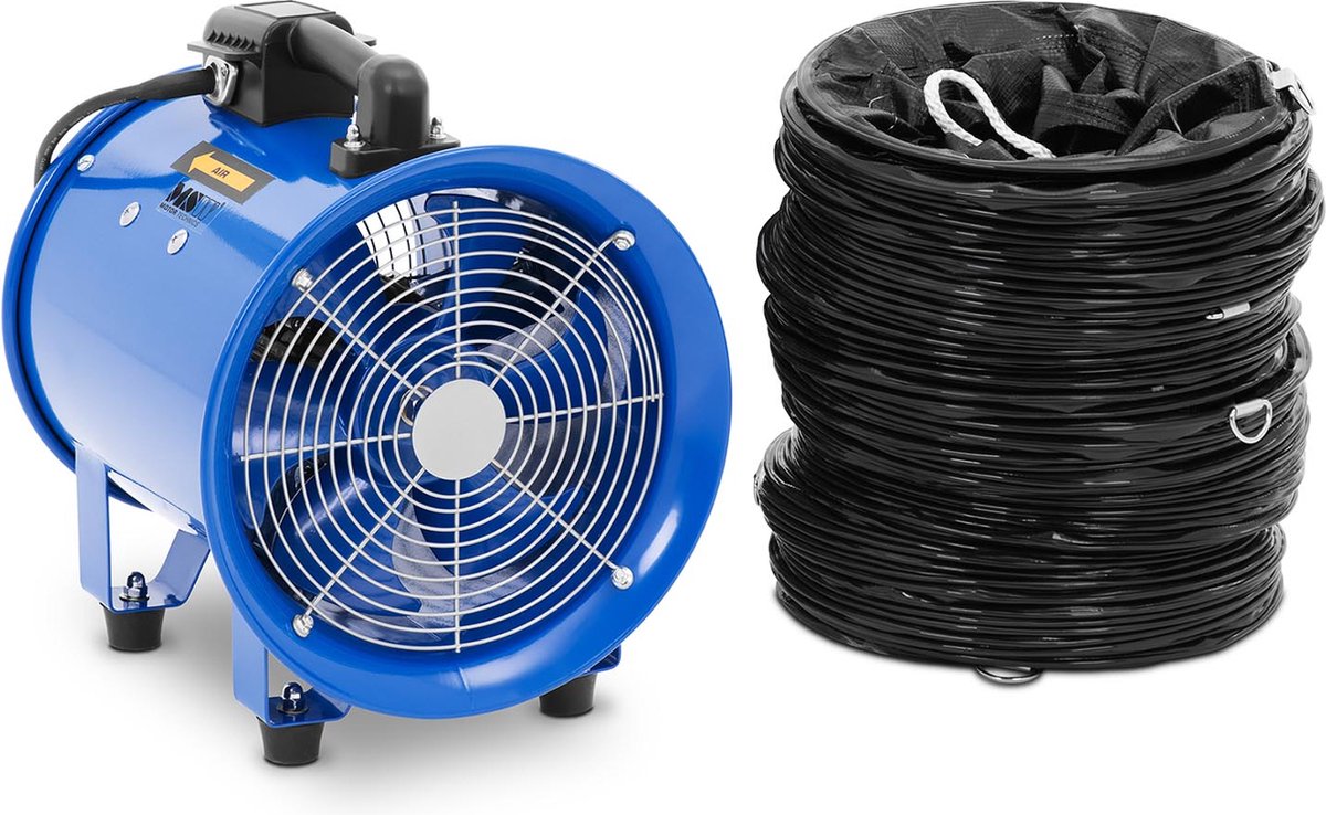 Bouwventilator - 2700 m³/h - Ø 280 mm - 10 m slang - MSW