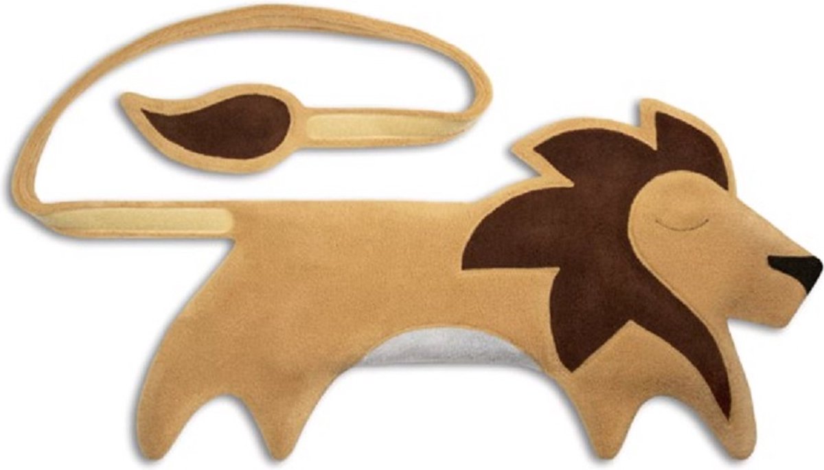 Goedkoopste Warmtekussen voor het lichaam -Leschi - graankussen (let op geen kersenpitten!) met biologische tarwe - leeuw - beige/zandkleur met bruin - voor magnetron en oven