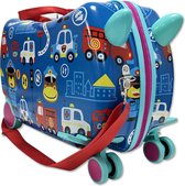 Ride on kinderkoffer- Kinderkoffer - Politie - Handbagage