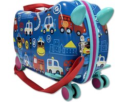 Ride on kinderkoffer- Kinderkoffer - Politie - Handbagage
