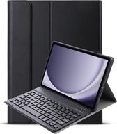 Hoes Geschikt voor Samsung Galaxy Tab A9 Hoes Toetsenbord Hoesje Keyboard Case Cover - Hoesje Geschikt voor Samsung Tab A9 Hoes Toetsenbord Case - Zwart