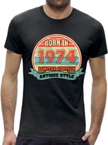 Antique Style 50 jaar verjaardag Abraham t-shirt / kado tip / Heren maat L / cadeau / leeftijd / Man / 1974