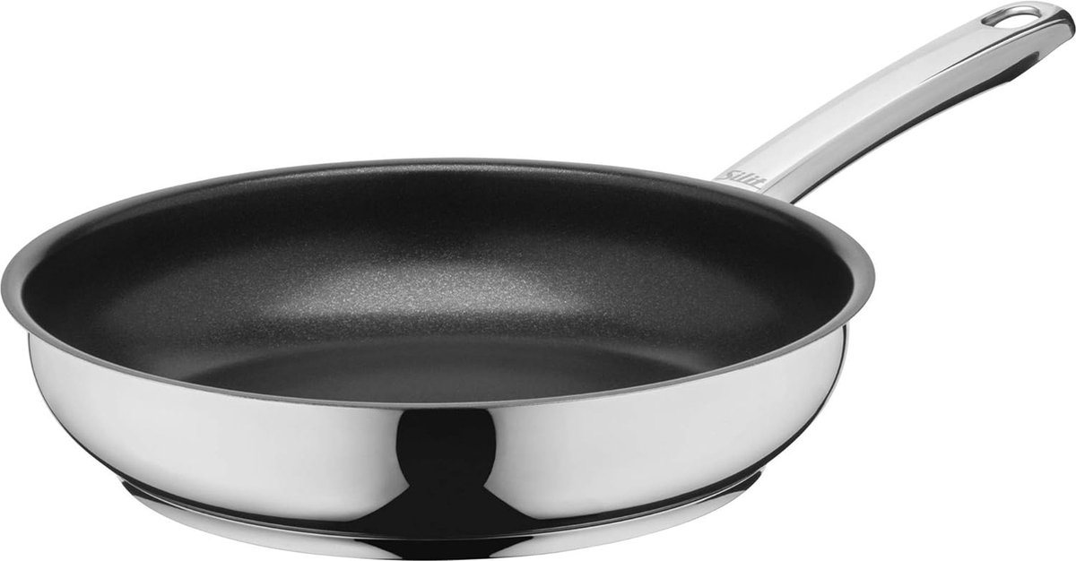 Braadpan 24 cm met roestvrijstalen coating voor zacht braden, ovenbestendig