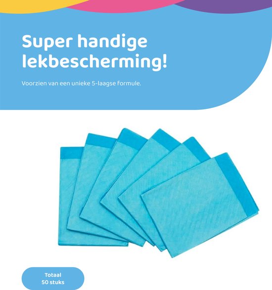Absorberende Bed Onderleggers Pads - Matras Absorptie Doeken - Wegwerp, Hygiënisch & Waterproof - 50 Stuks - 60x40cm