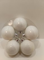 Kerstballen - wit- 15 stuks - glas - glans - 6 cm