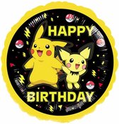 Pokemon - Folie ballon - Helium ballon - Happy Birthday - 43 cm - Leeg - 1 Stuks.