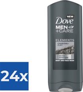 Dove Douchegel Men - Care Elements Charcoal & clay 400ml - Voordeelverpakking 24 stuks