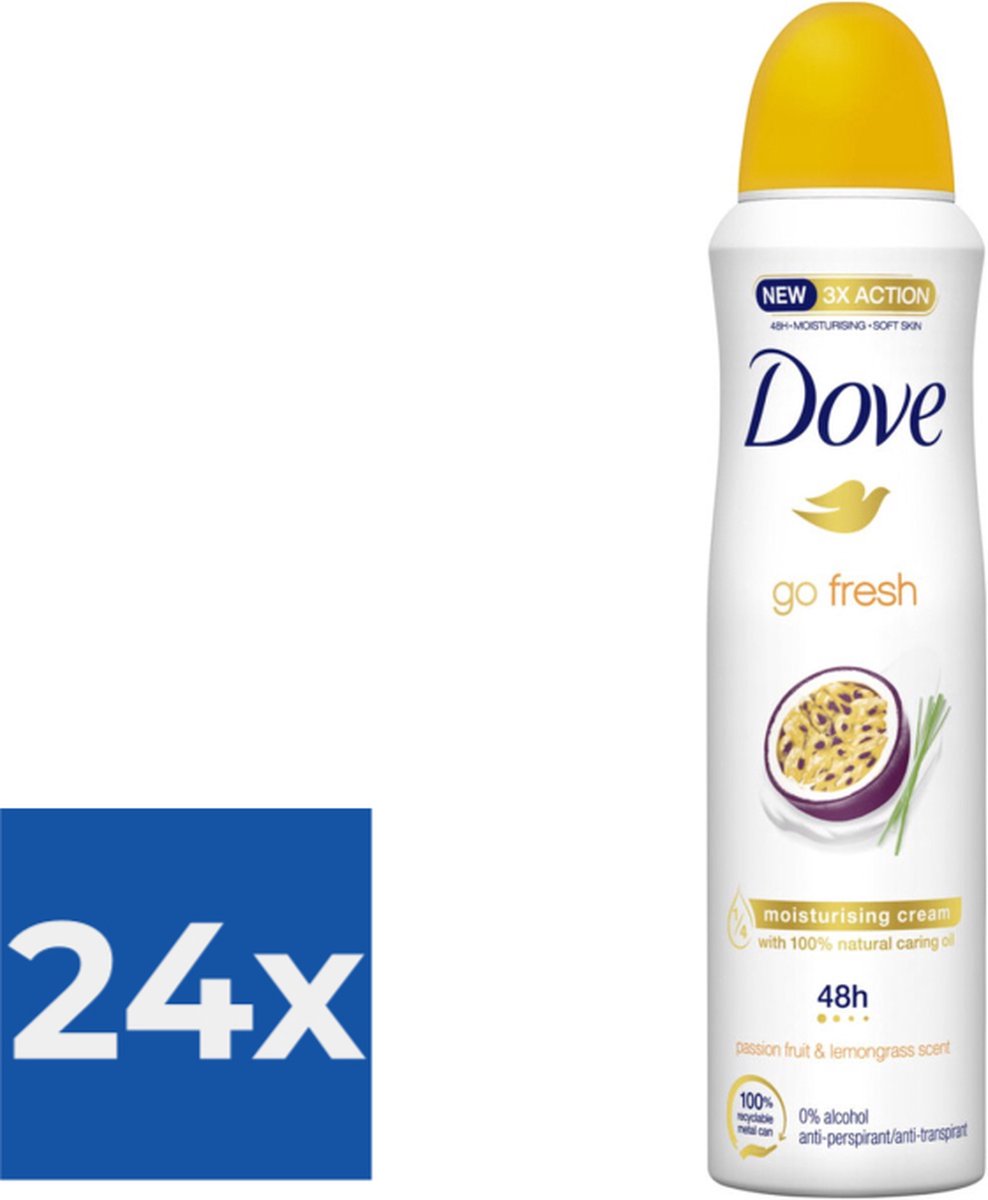 Goedkoopste Dove Deospray - Passievrucht & Citroengras 150 ml - Voordeelverpakking 24 stuks