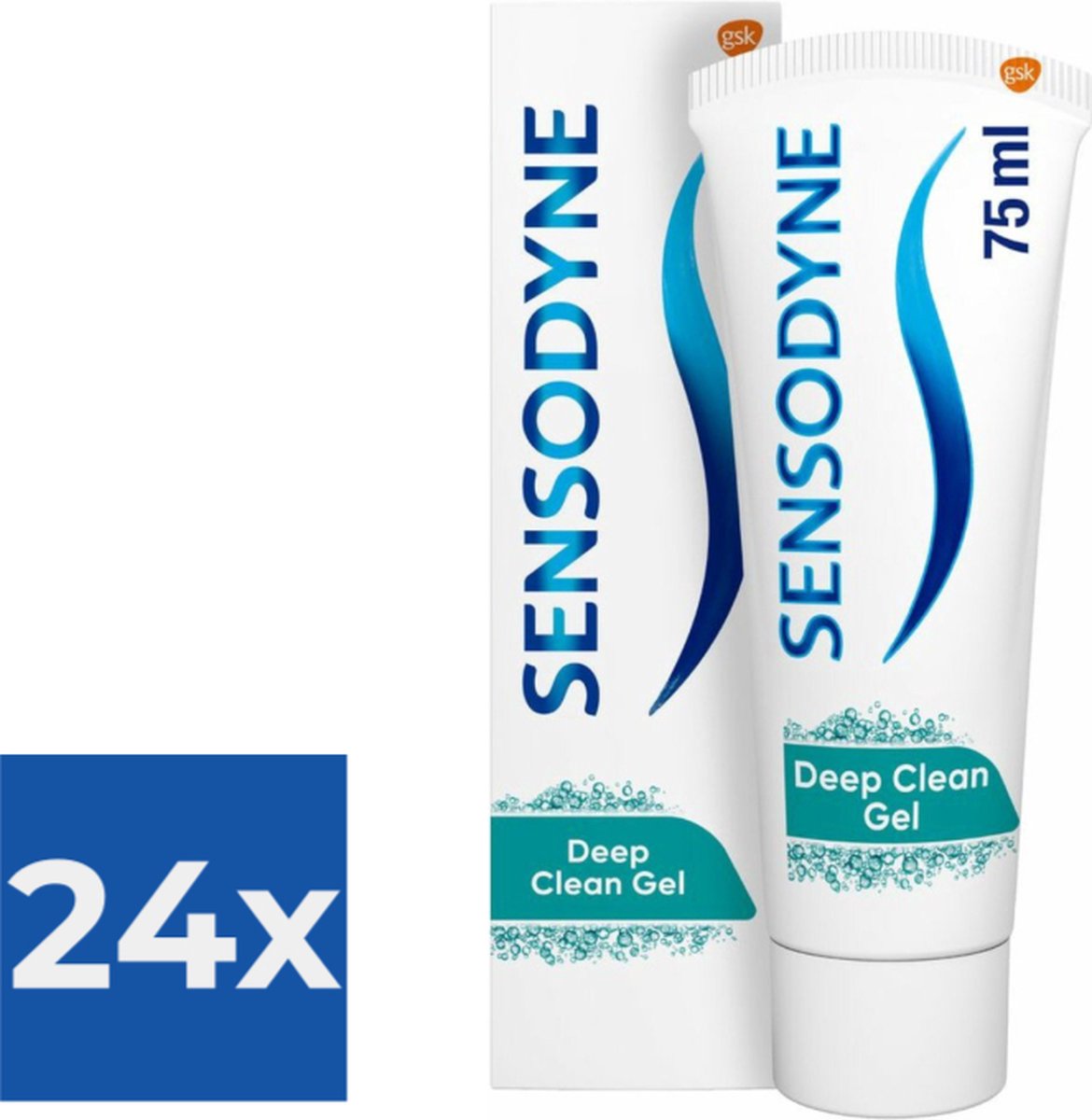 Goedkoopste Sensodyne Tandpasta Deep Clean Gel 75 ml - Voordeelverpakking 24 stuks